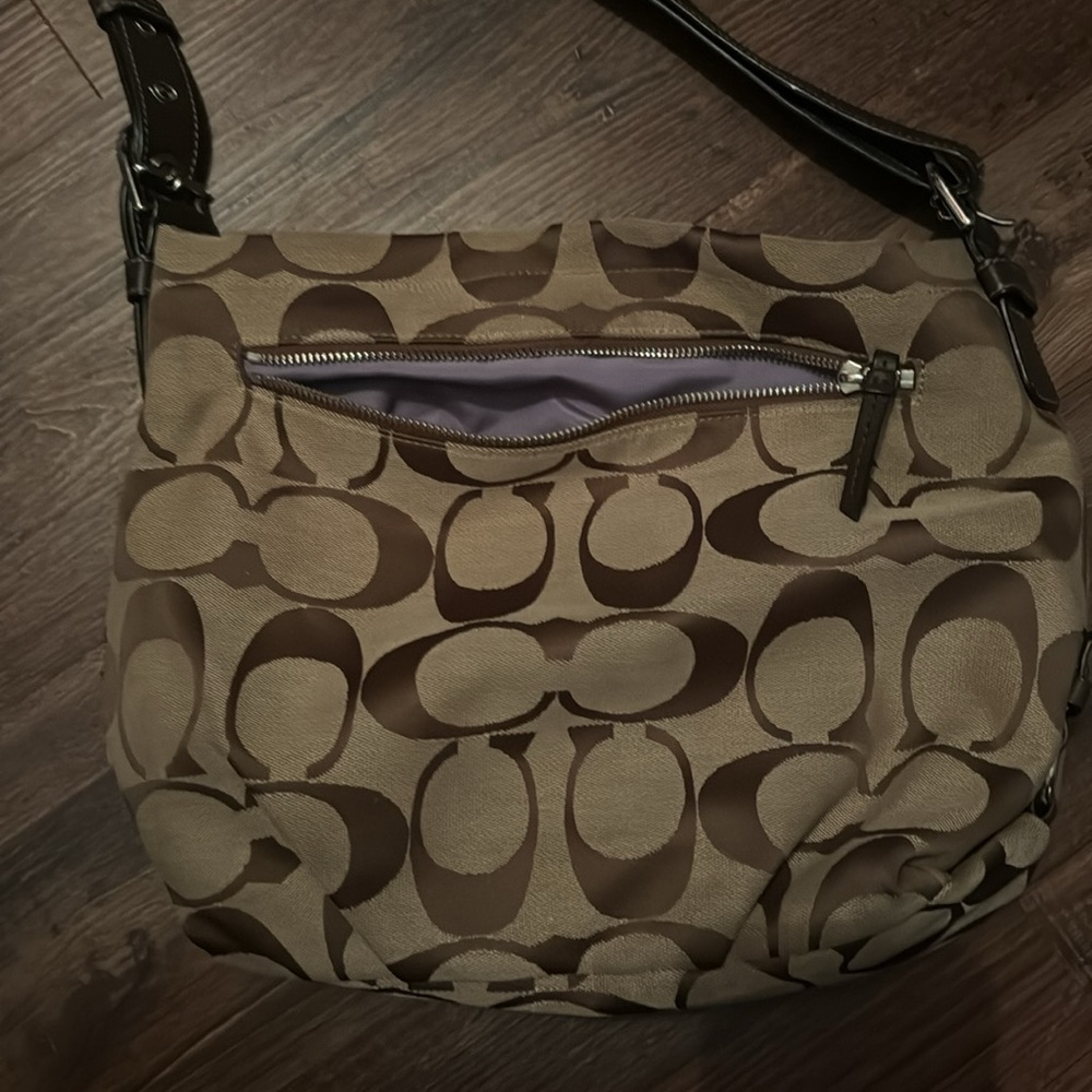 Coach Signature Brown and Tan Shoulder Bag - Picture 2 of 3